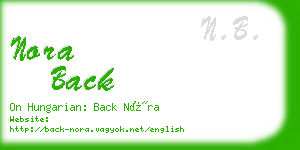 nora back business card